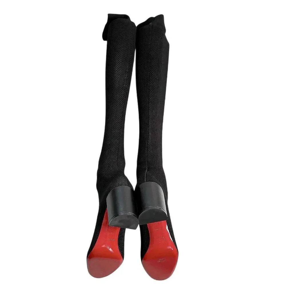 Christian Louboutin Beyonstage Botta 70 Over the Knee Thigh High Boot Black 36.5